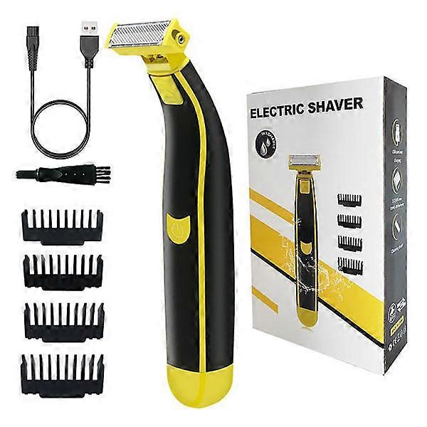 Electric Shaver for Men, Wet and Dry, with 4 Replaceable Blade Heads, Non-Slip and Durable