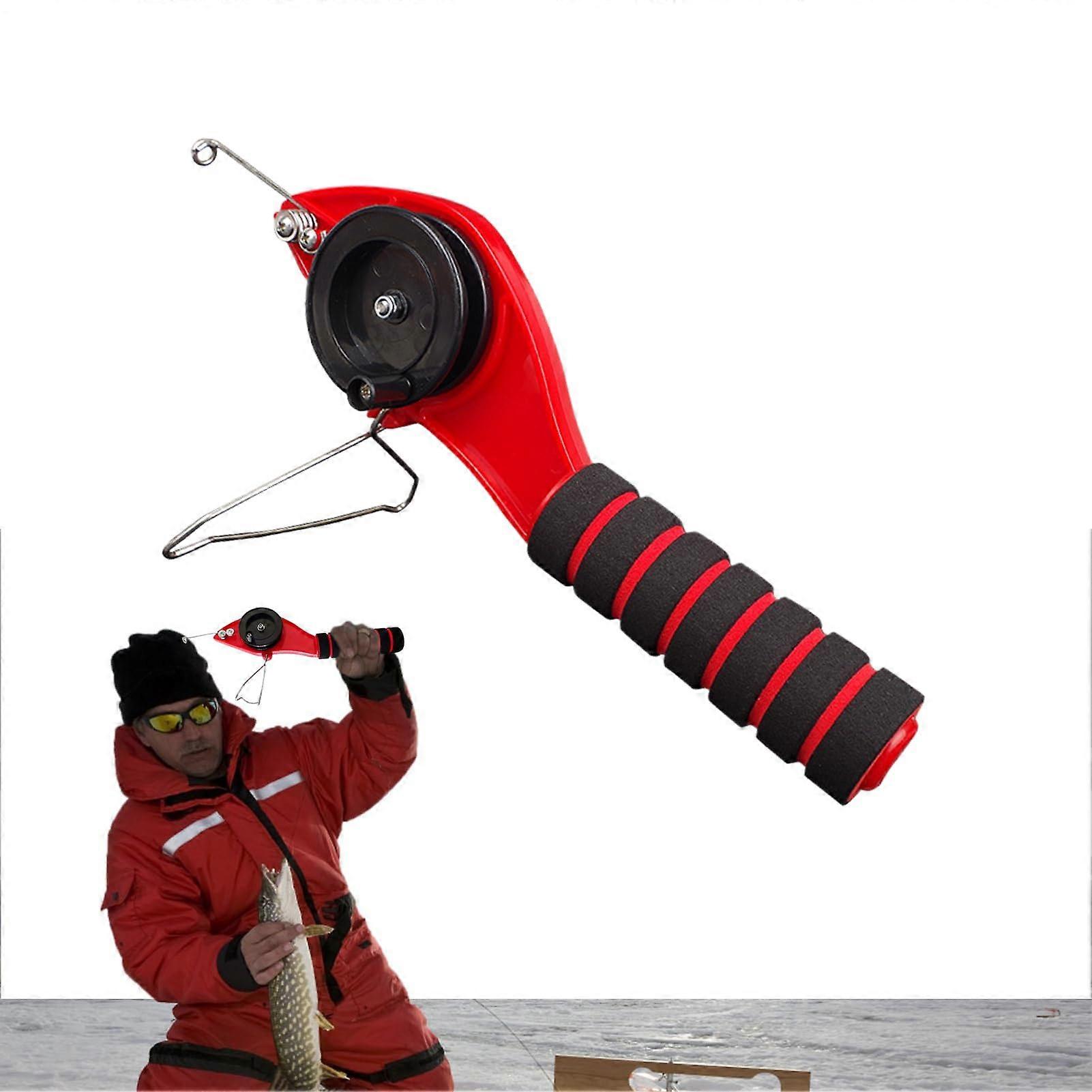 Small Ice Cane & Reel Portable Ice Fishing Rod Set, Winter Ice Combo, Shrimp Crab Travel Rod, Ergonomic Design
