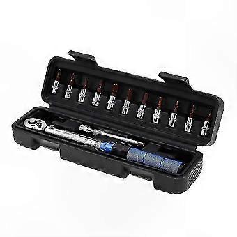 Bicycle Repair Tool Kit: 2-24Nm Torque Wrench with Hex Key & Socket Spanner for Bike Maintenance