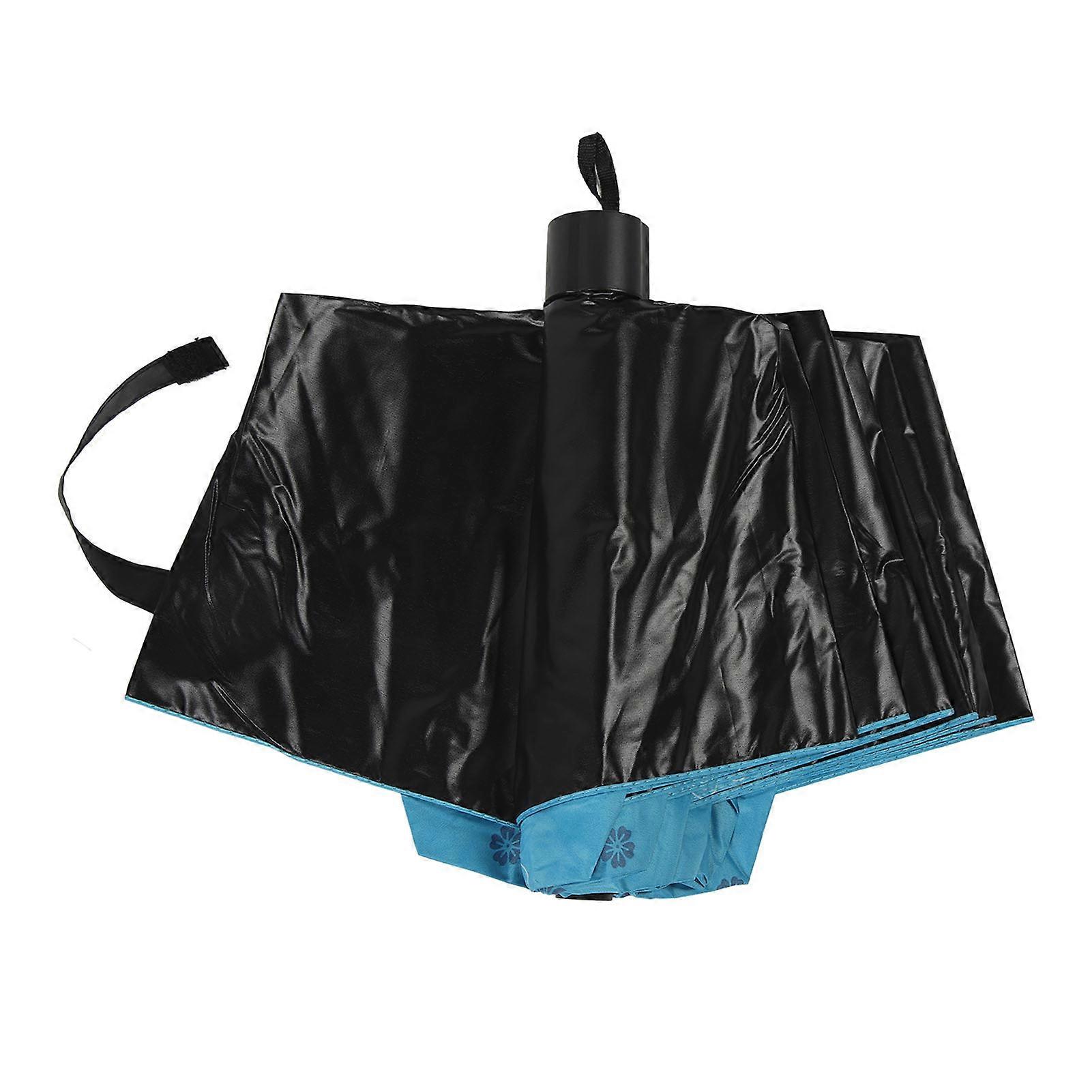 Folding Umbrella 10 Ribs Manual UV Windproof Sun Protection Blue