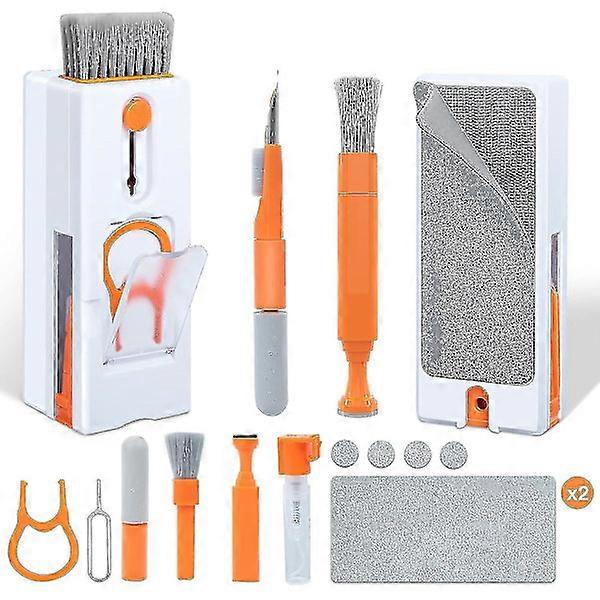 11-in-1 Keyboard Cleaning Kit, Screen Cleaner for Mobiles and Laptops (Orange)