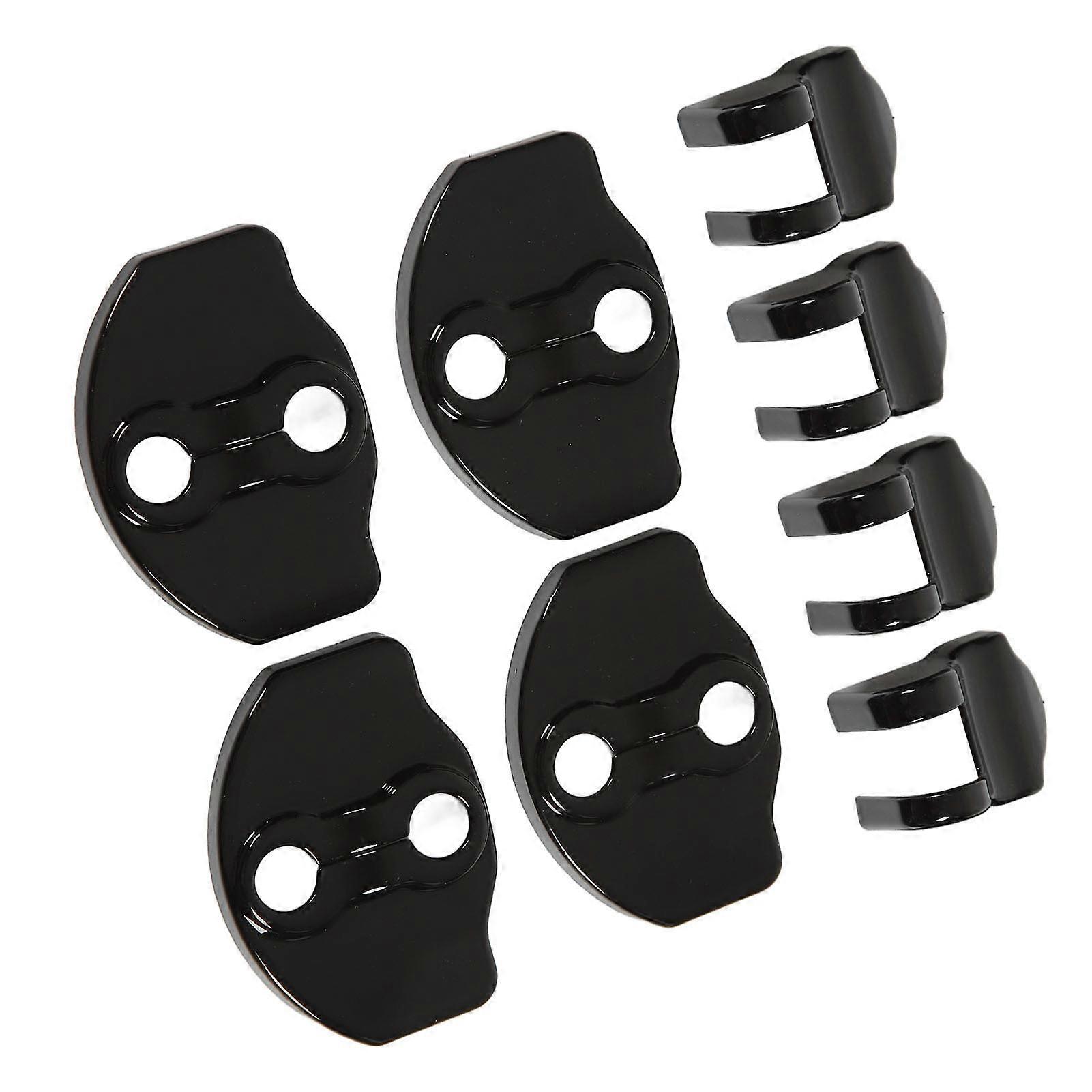 Door Lock Latch Covers Protector Black ABS Trim for Model 3 2017-23