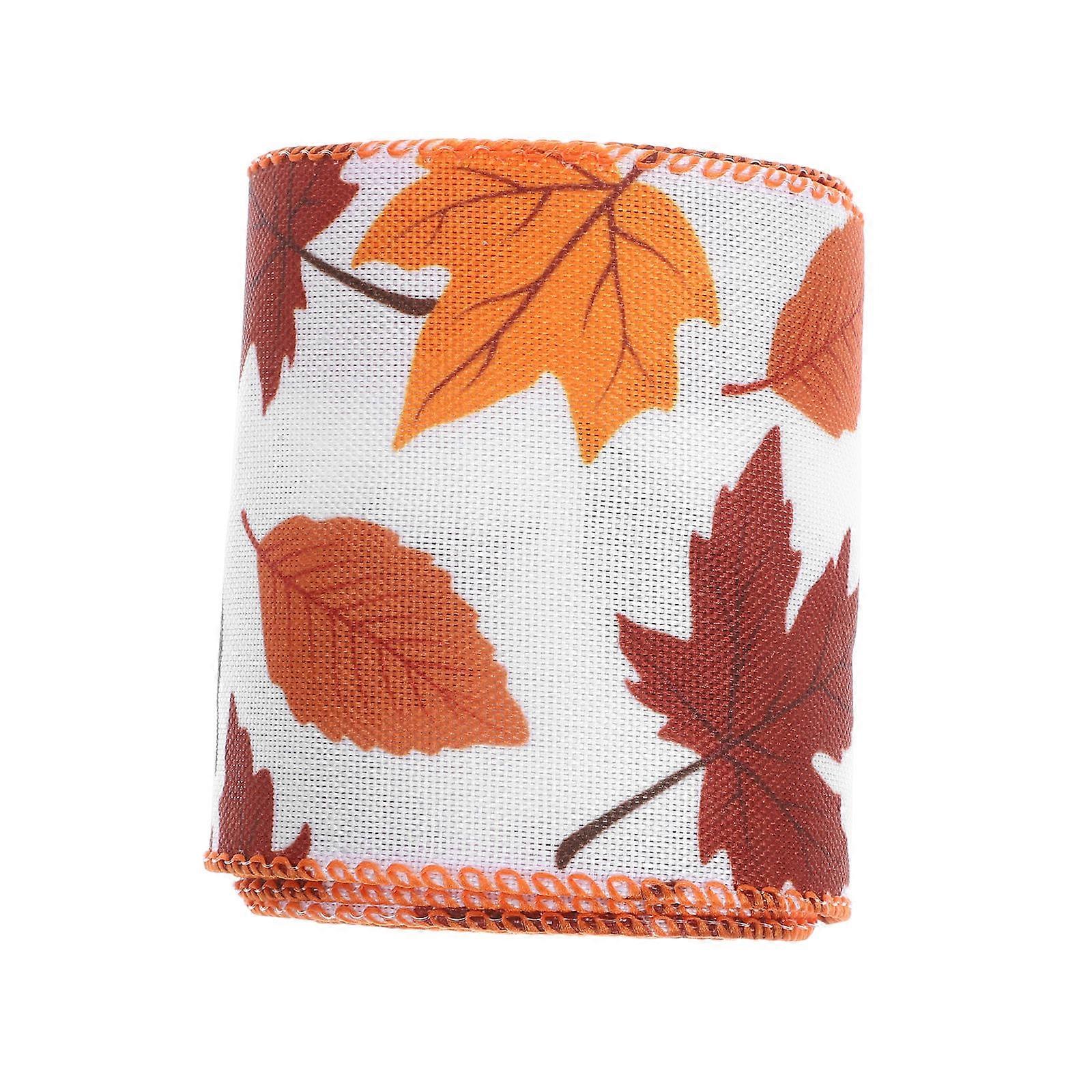 Festive Ribbon 1 Roll Decorative Ribbon For Family Gatherings Thanksgiving Events Orange Cloth Material Easy To Use