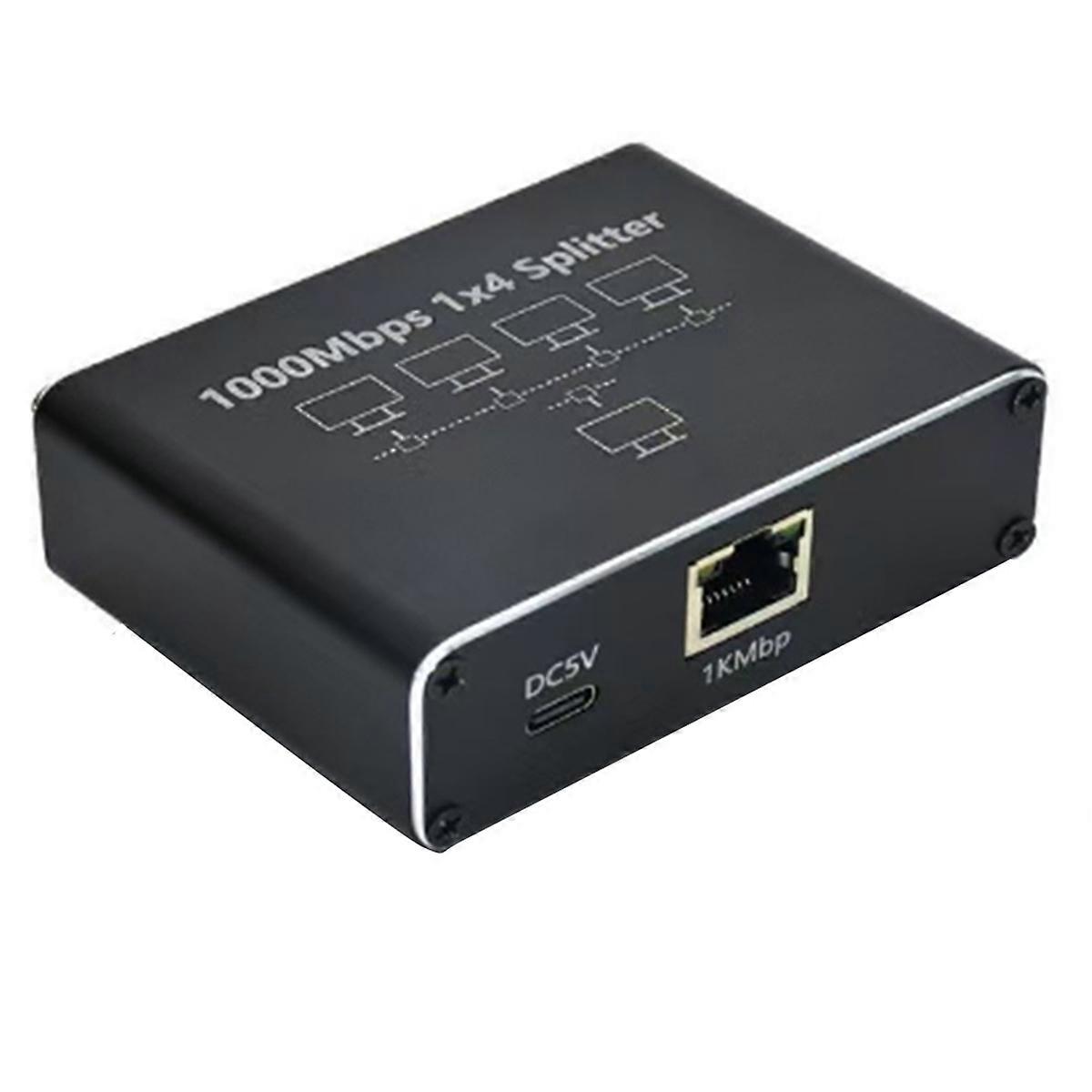 Gigabit 1000Mbps RJ45 Splitter 1 zu 4 Ethernet Adapter Lan Anschluss Schalter Koppler