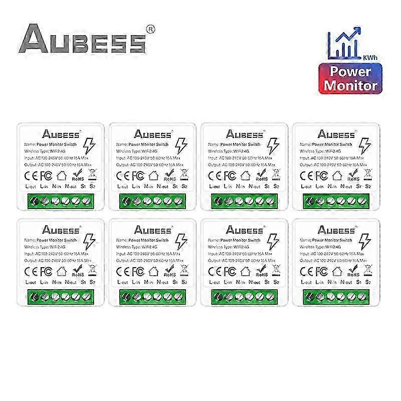 AUBESS Tuya WiFi MiNi Smart Switch With Energy Monitor 16A 2-way control