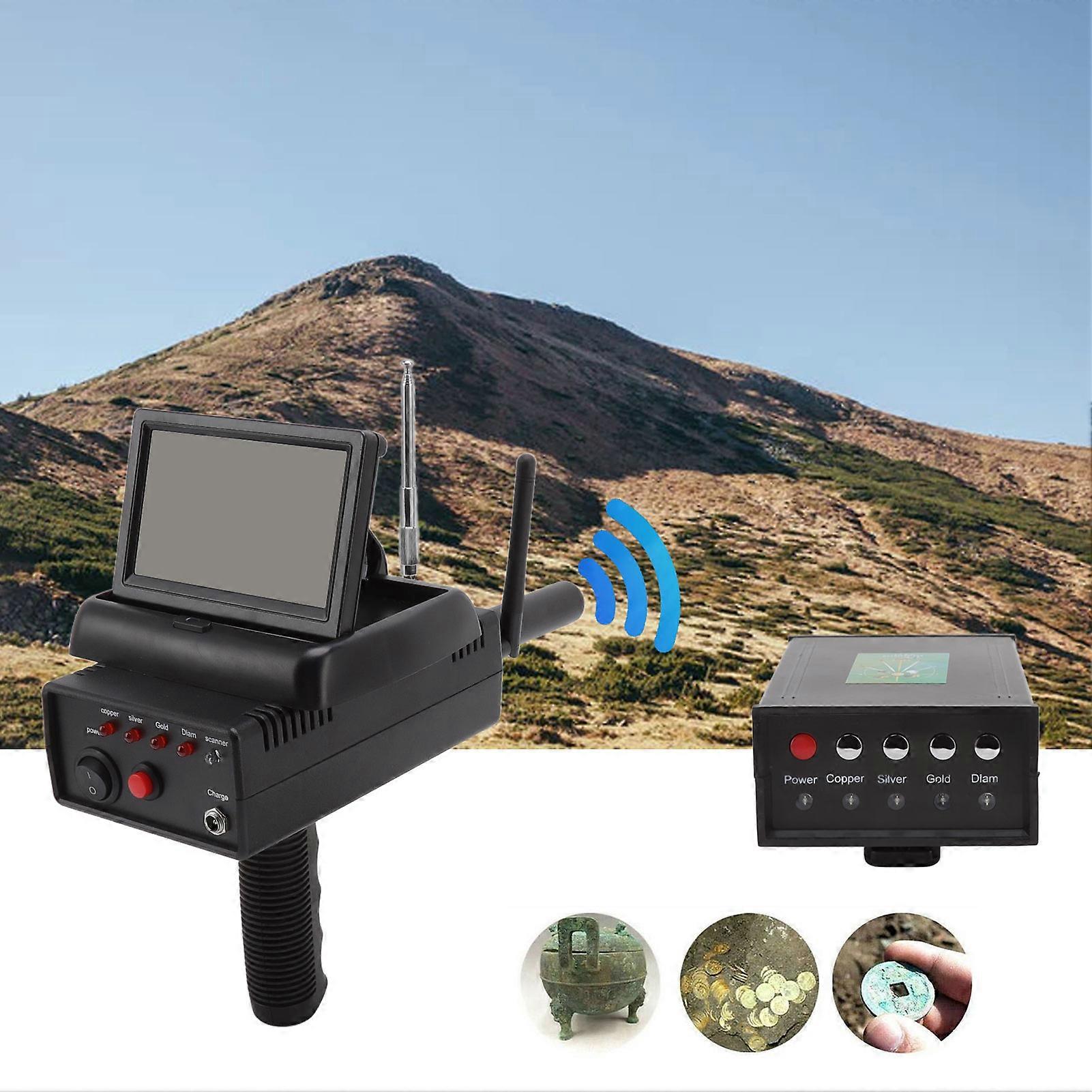 25m Depth 1200m Range Metal Detector Locator AKS with Screen EU Plug