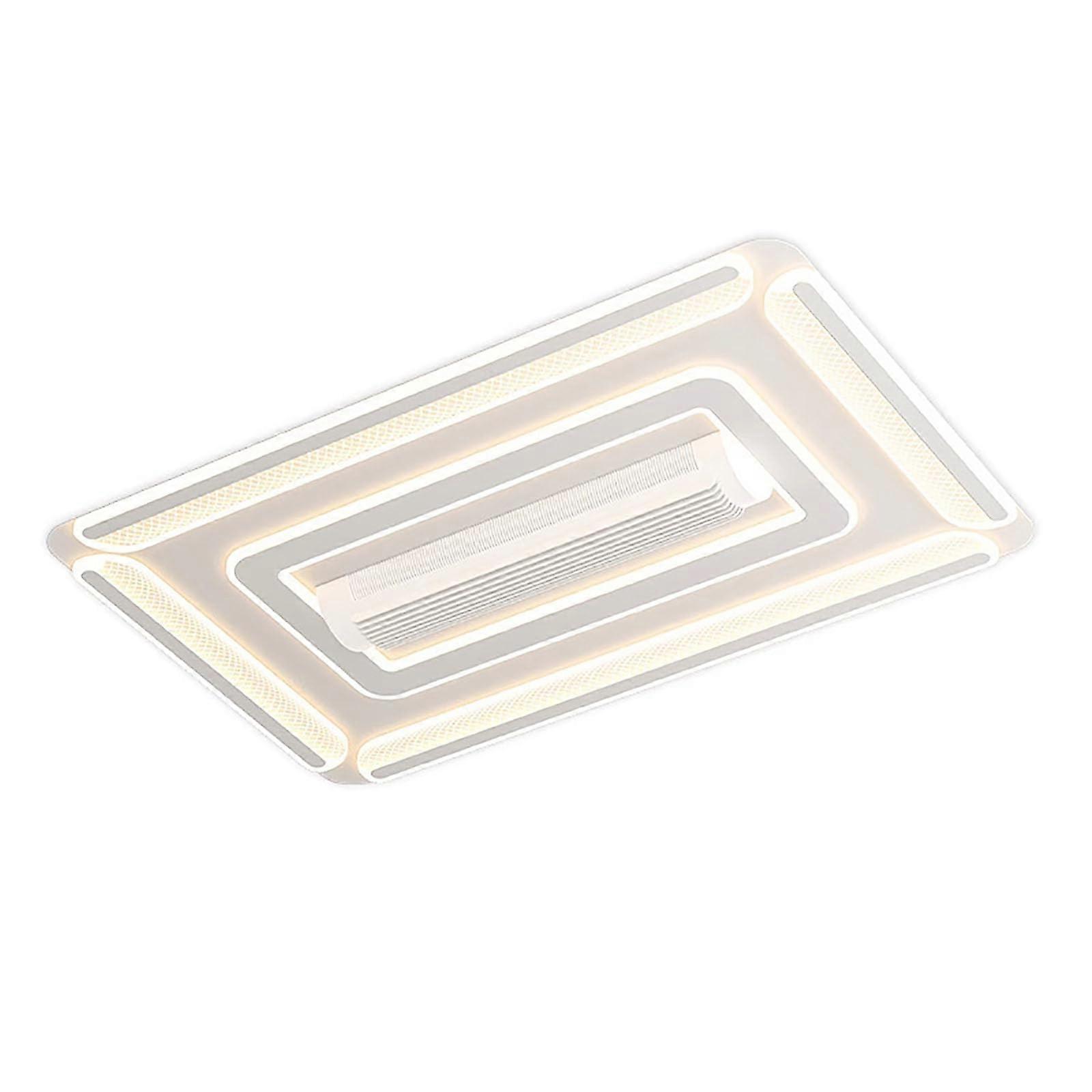 Modern LED Ceiling Light With Integrated Fan Geometric Design White Finish