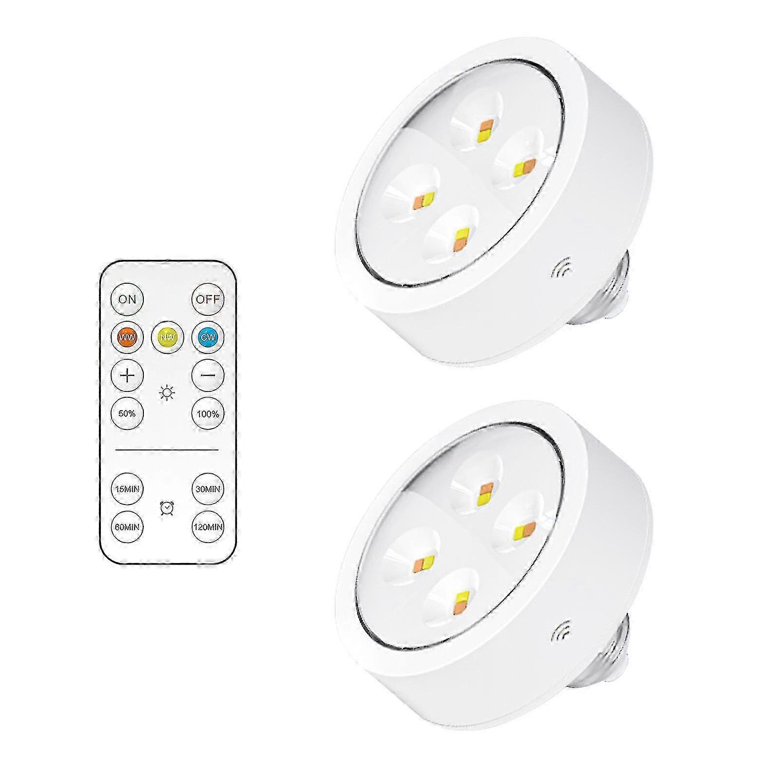 Battery Operated LED Puck Lights with Remote E26 Screw Base for Non Electric Wall Sconce