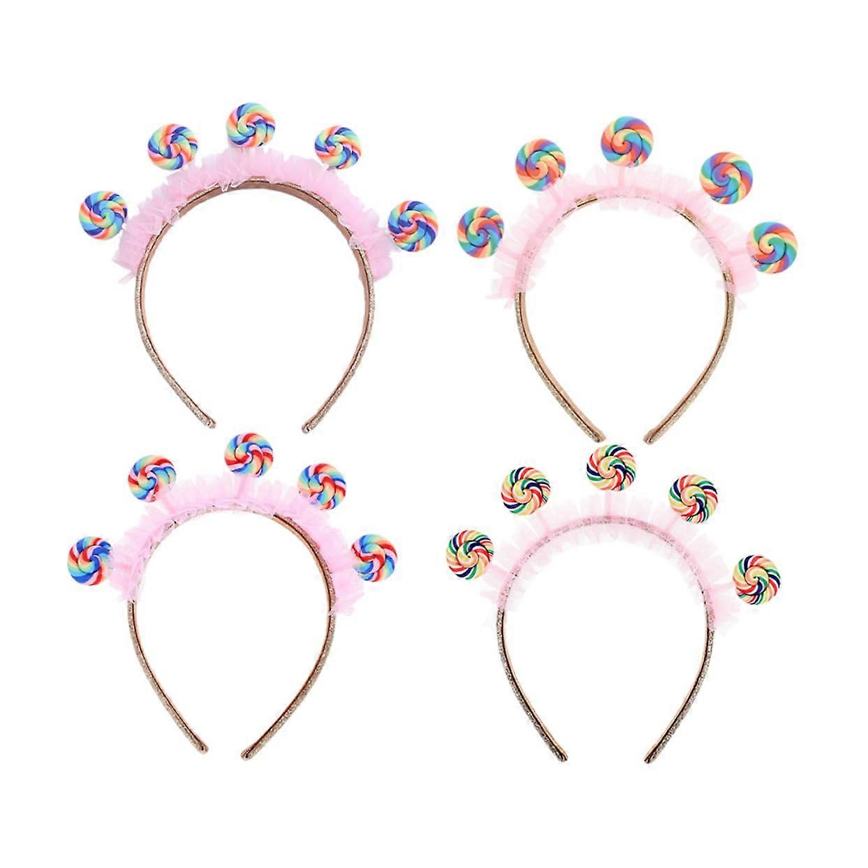 Cartoon Lollipop Headband 4Piece Set For Boys And Girls Candy Costume Accessories For Party