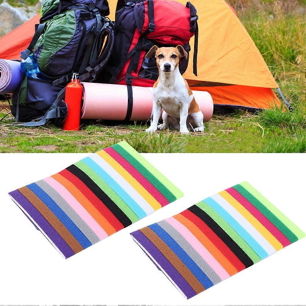 30Pcs Hook & Loop Tape Fastener Straps 23.3x1cm Nylon Colorful