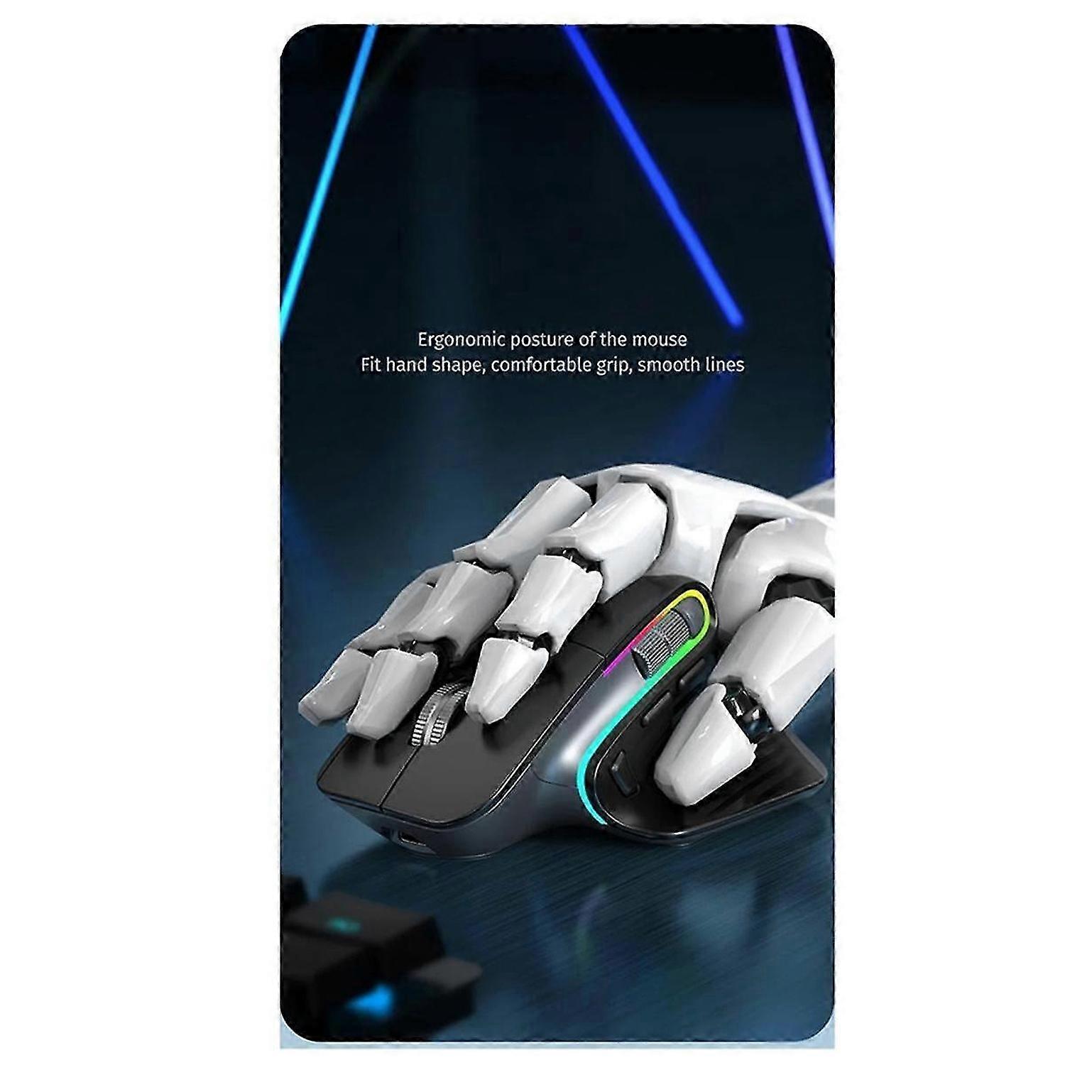 Wireless Mouse Bluetooth 5.0 Mouse 2.4G Wireless Portable Optical Mouse Ergonomic Right Hand Computer Mice Gray