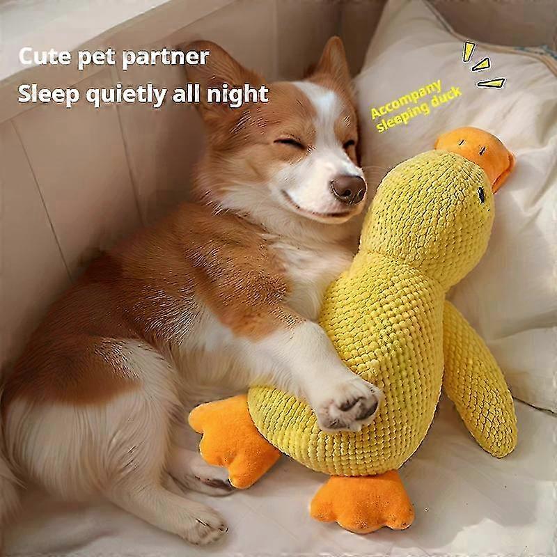 2025 Pet Plush Toy Squeaky Duck Dog Toy Calming Stuffed Duck Toys with Sounds, Durable Chew Toy for Puppy Pet Teeth Cleaning & Anxiety Relief