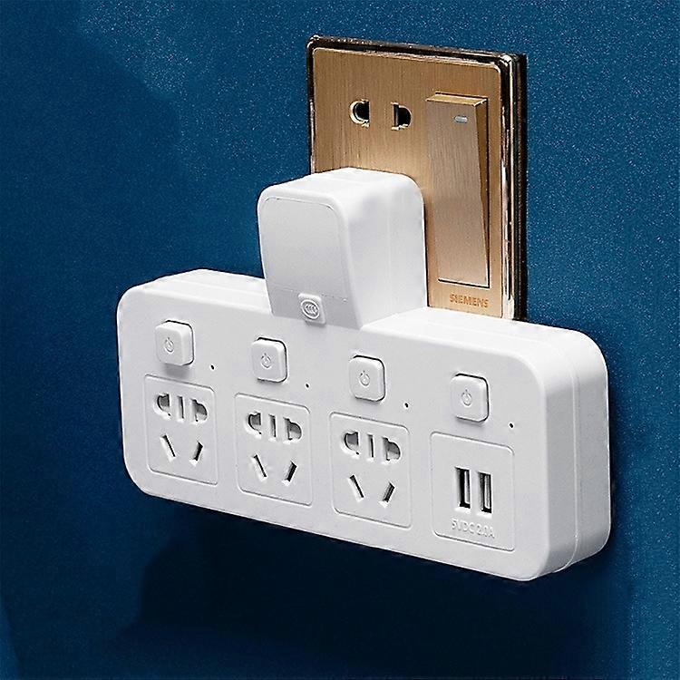 USB Wireless Plug Converter, with Night Light 1 to 4 + 2USB