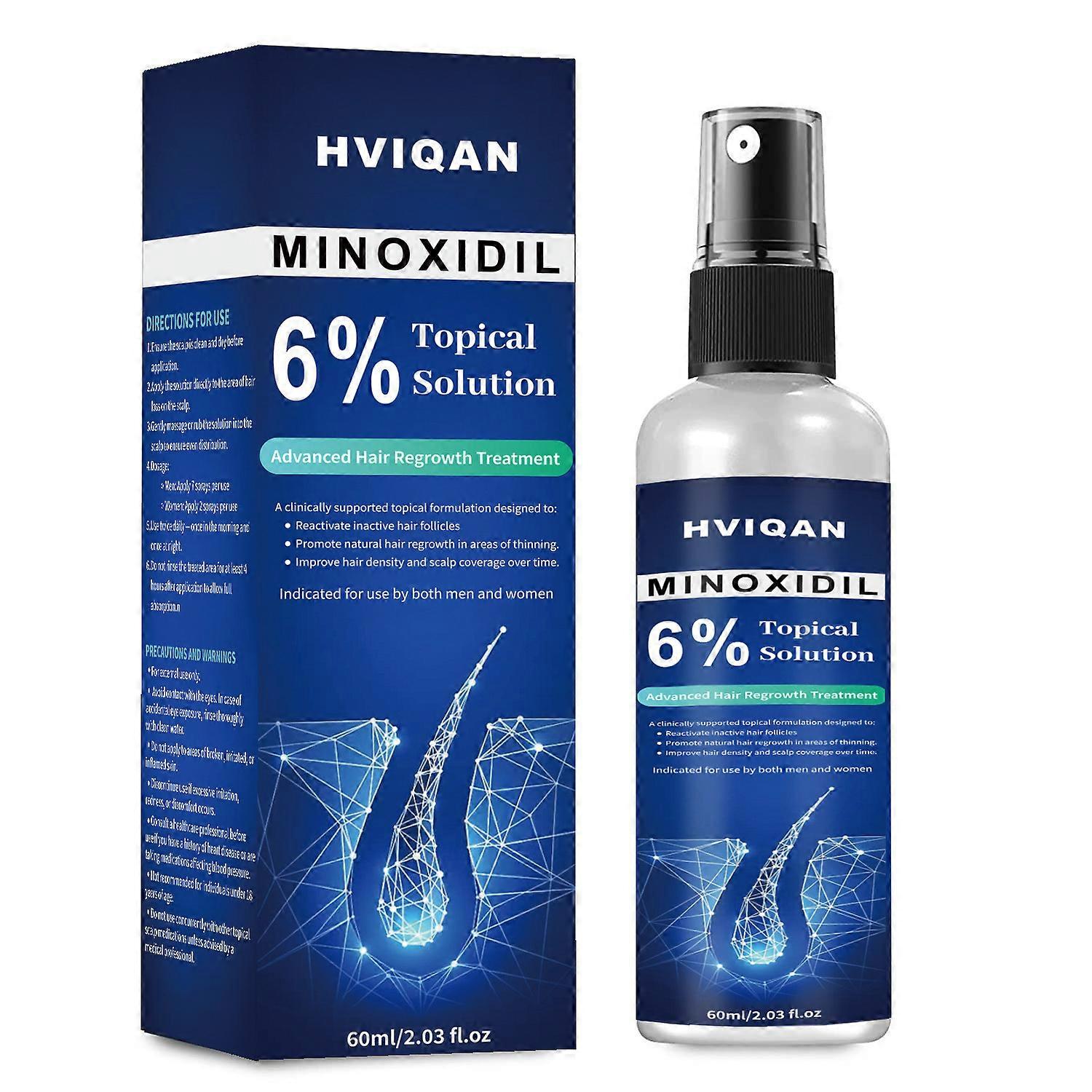 6% Minoxidil Spray,Activate halr folllcles lmprove scalp condition 60ml