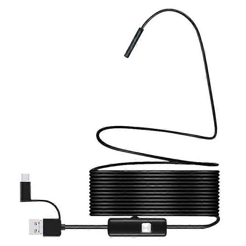 1m Wire Micro USB+Type-C+USB Endoscope 7mm COMS Camera Lens Inspection Tool Industrial Borescope