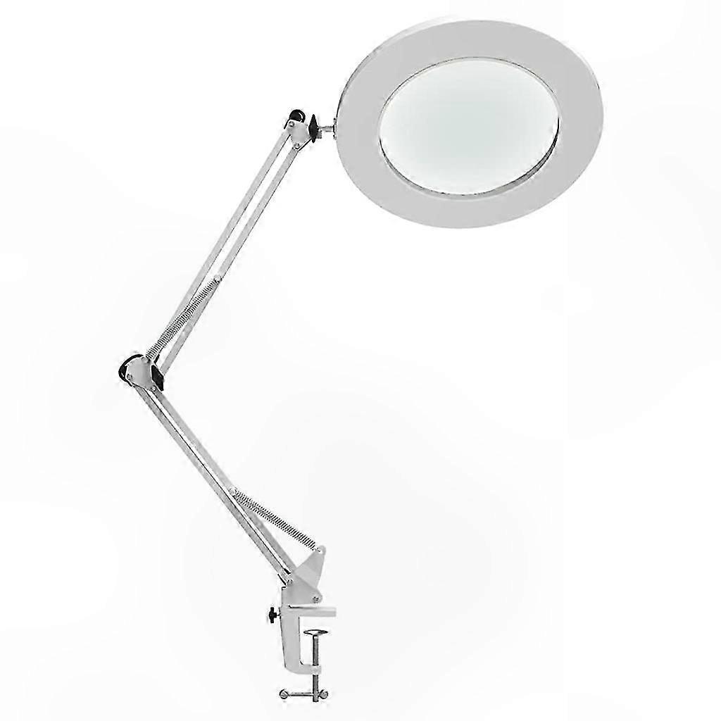 Adjustable Swing Arm LED Magnifier Lamp with Stepless Dimming - 2 Size Options