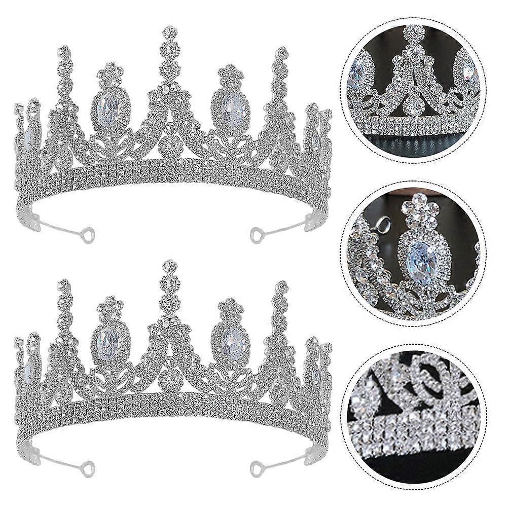 Wedding Hair Crown Accessory for Bride 3Pcs Crystal Silver Set