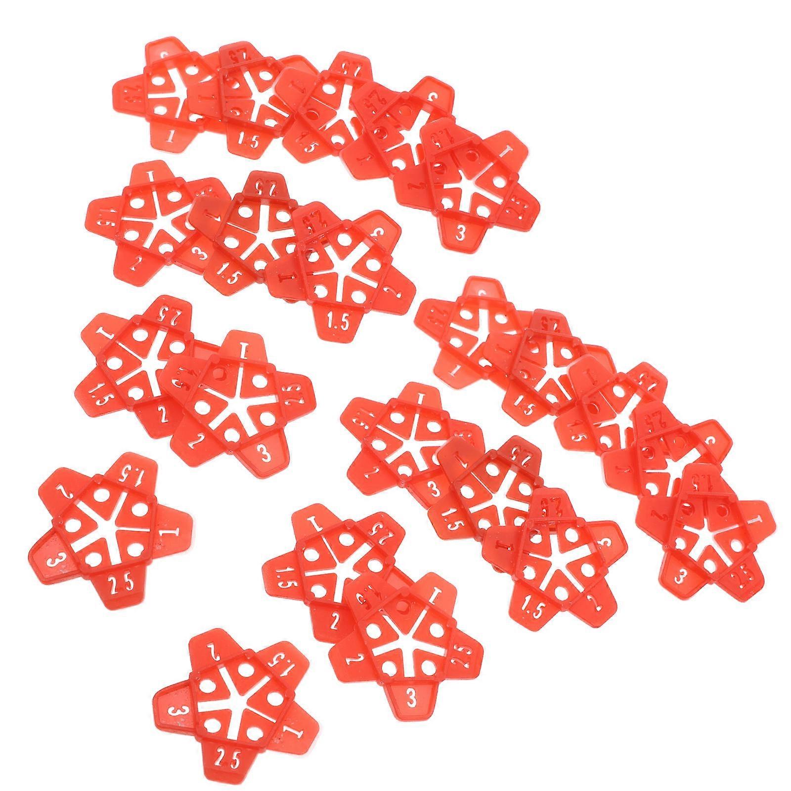 Tile Spacers Cross-Shaped for Wall Tiles Plastic Red Suitable for Tile Positioning 400Pcs