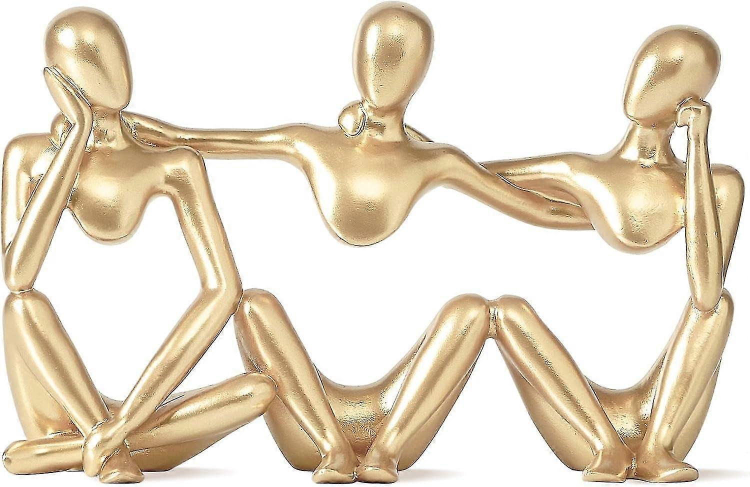 Black Modern Thinker Statues for Home Decor Art Resin Small Sculptures Decorations for Living Room Bookshelf Table TV Stand Decoration