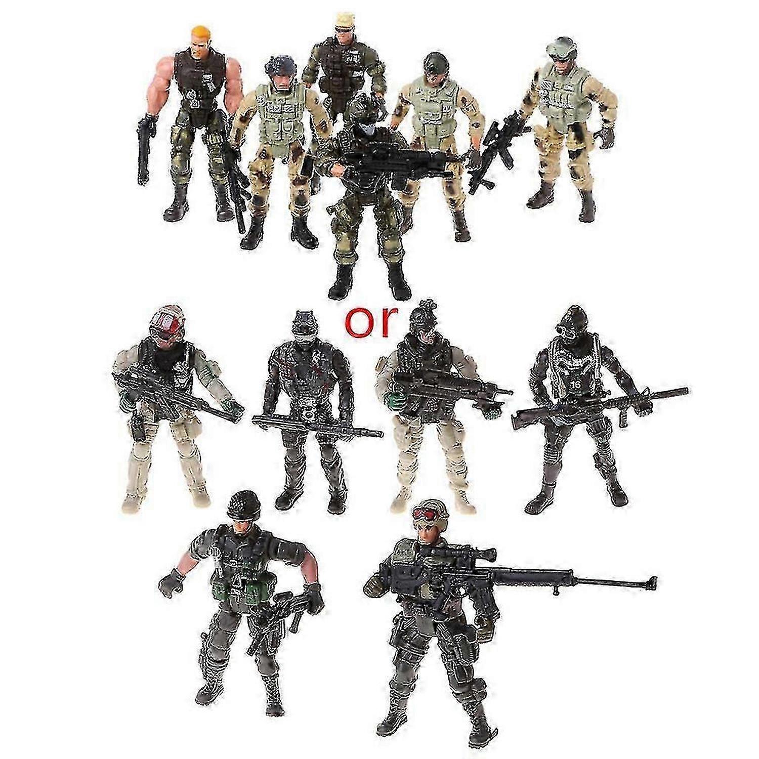 6Pcs/Set Action Figure Army Soldiers Toy with Weapon Military Figures Child Toy
