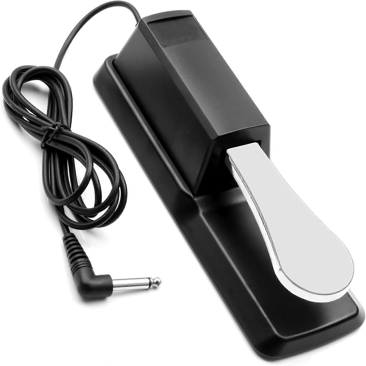 Sustain Pedal Universal Electronic Keyboards Style With Polarity Switch, 1/4'' Input Plug