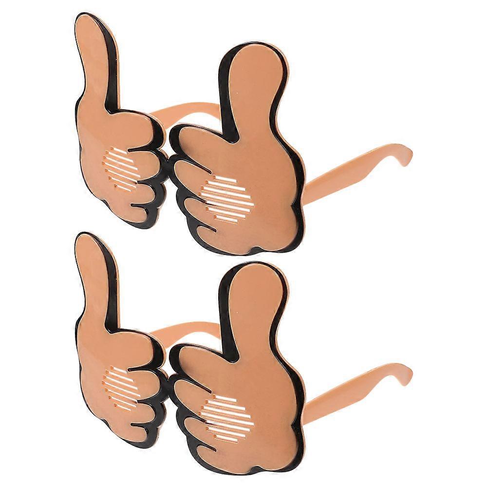 Funny Party Accessories Thumb Up Glasses for Cheering 8Pcs Beige Plastic