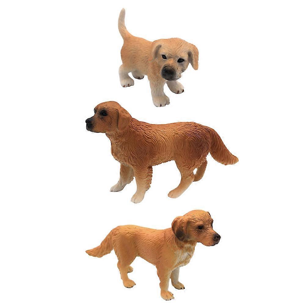 Orange Decorative Pet Dog Model for Desktop Adornment 3Pcs Set