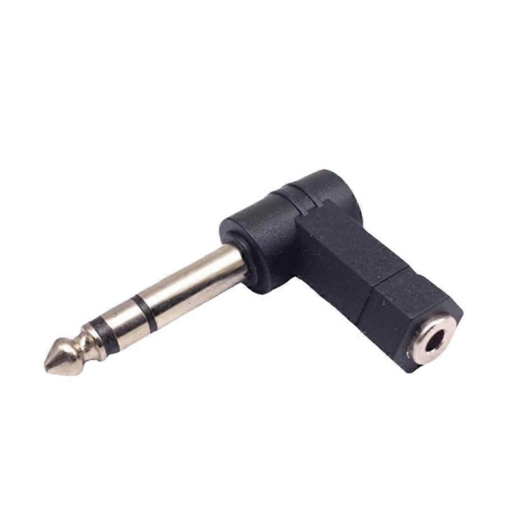 90 Degree 3.5mm to 6.35mm Mono Jack Stereo Audio Adapter Plug 5 Pack for AUX Headphone Cable Compatibility