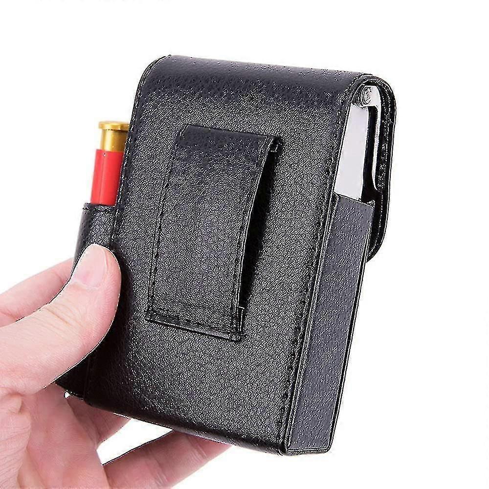Cigarette Case With Pu Leather, Stainless Steel Bracket Cigarette Storage Box