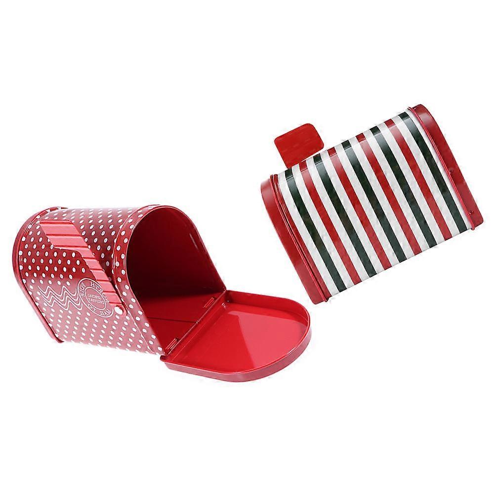 Christmas Candy Box Iron Gift Box for Storage 2Pcs Red Mailbox Shape