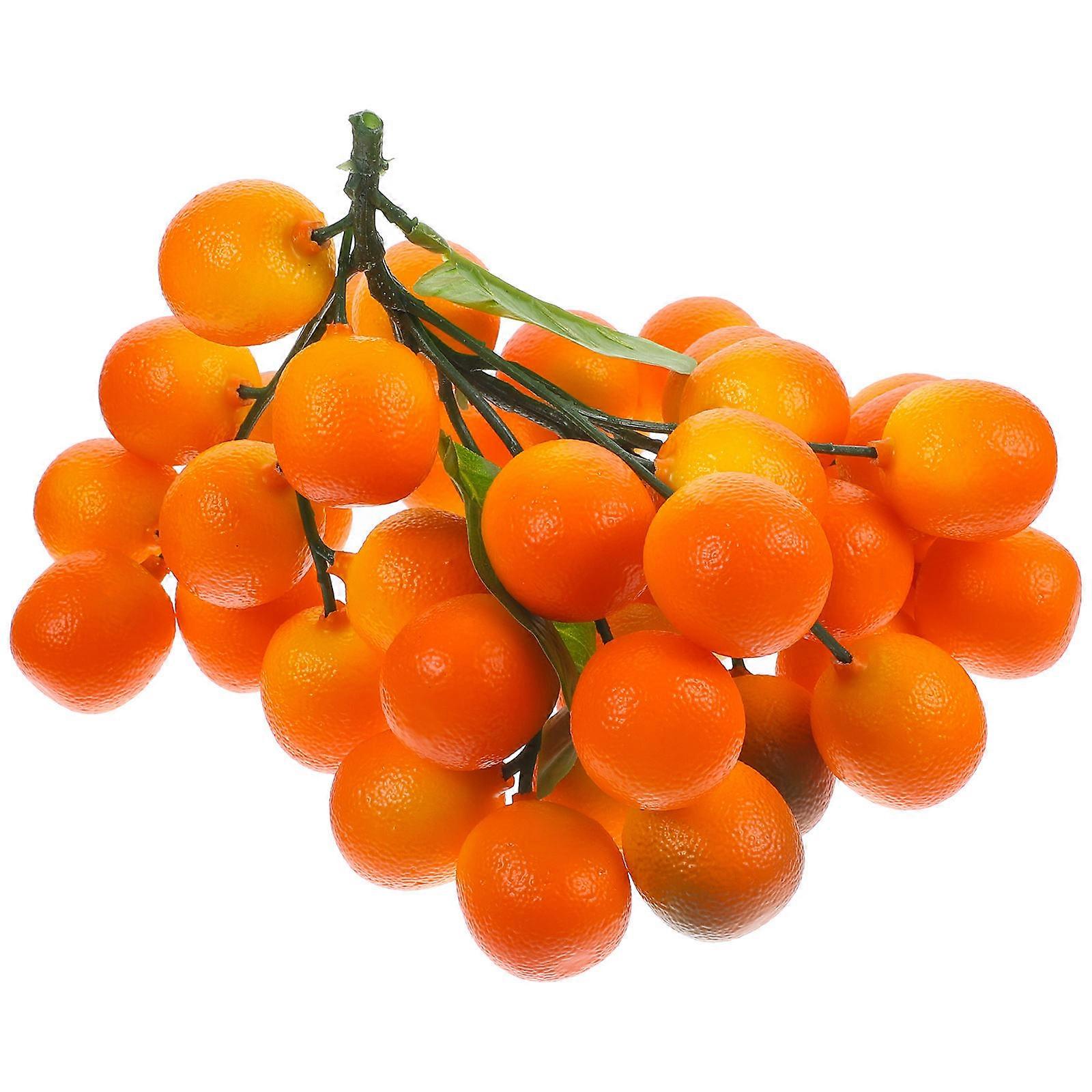 Fake Fruit String Orange Branch for Decoration 2Pcs Artificial Foam Skewer