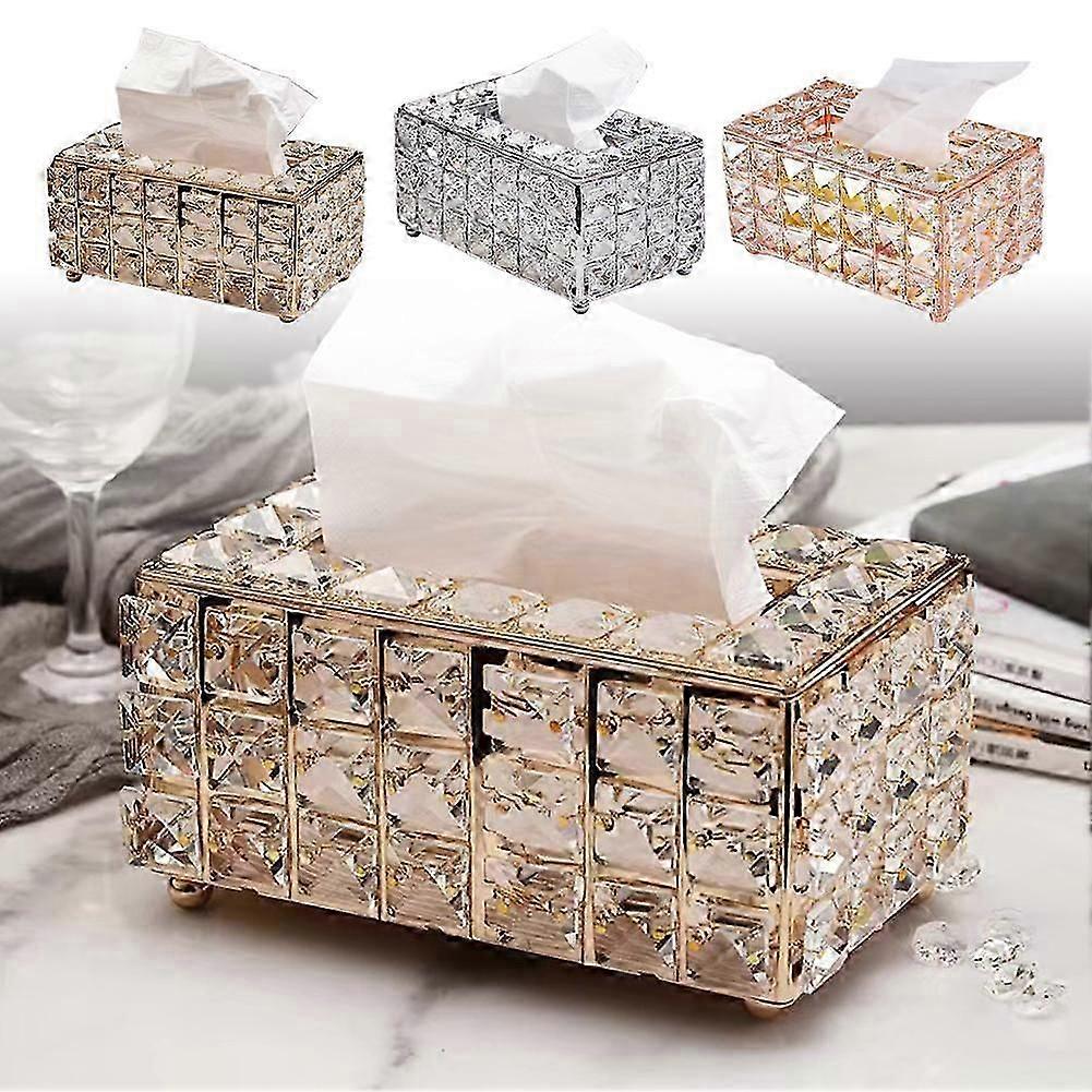 Tissue Box Holder Rectangular Crystal Tissue Box Cover Tissue Box Holder