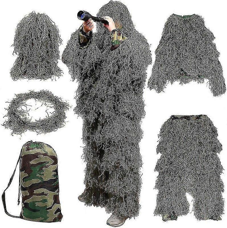 5 stücke Erwachsene Kinder Ghillie Anzüge Camo Jagd Bekleidung Kleidung Cs Blatt Camouflage Jagd Anzug