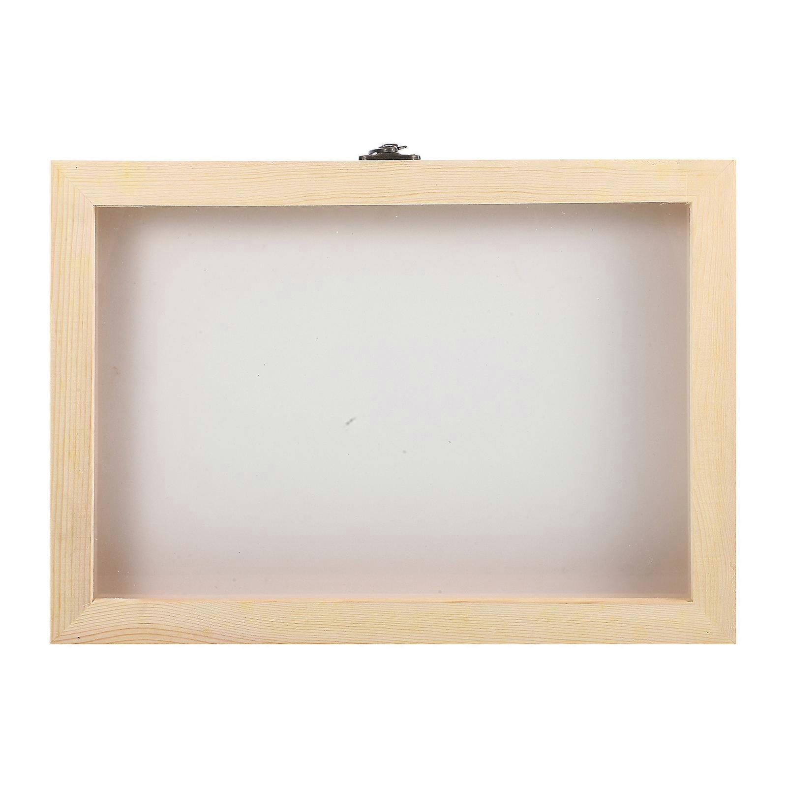 Unfinished Wooden Box For Collection Display 31.00X22.00X4.60CM EVA Padding Rectangle 2Pcs
