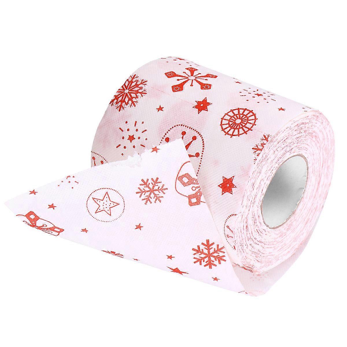 Creative Printed Toilet Paper Roll for Cleaning 2Pcs Santa Claus Design