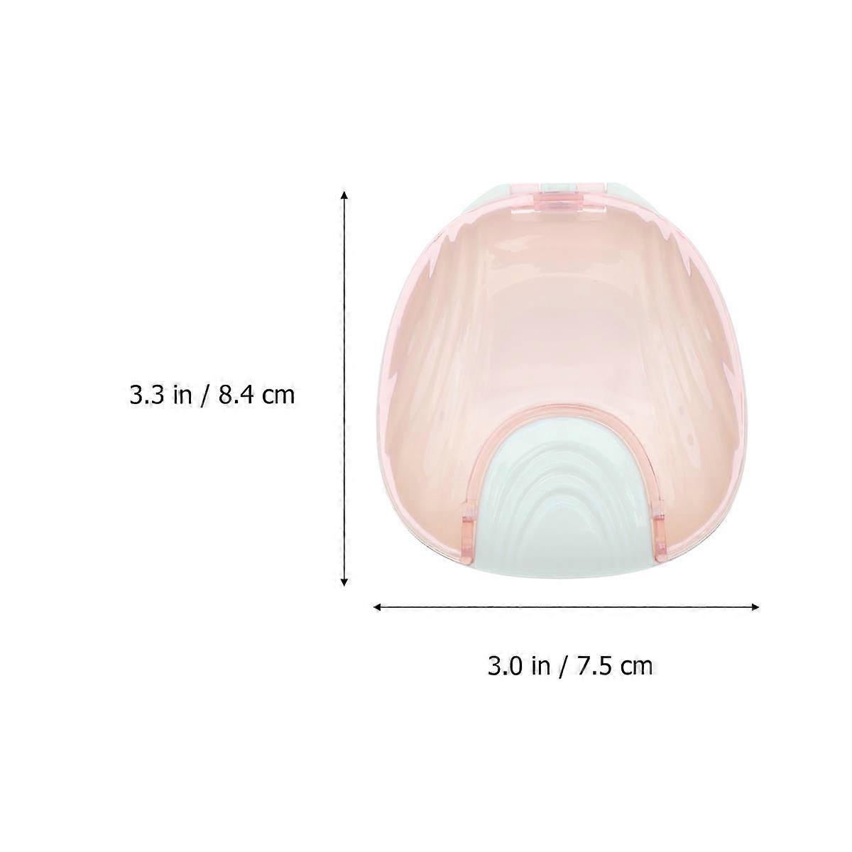Compact Rectangular Retainer Tray Case In Pink For Portable Use 8.4 X 7.5 X 2.4Cm 1Pack