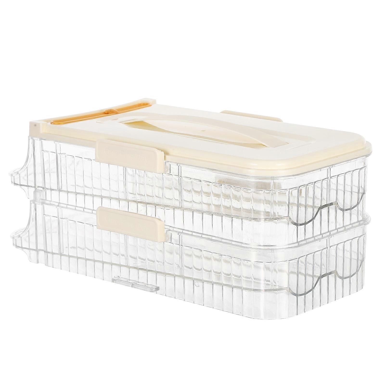 Fridge Egg Holder 2Pcs Automatic Steady Rolling Egg Dispenser with Large Capacity