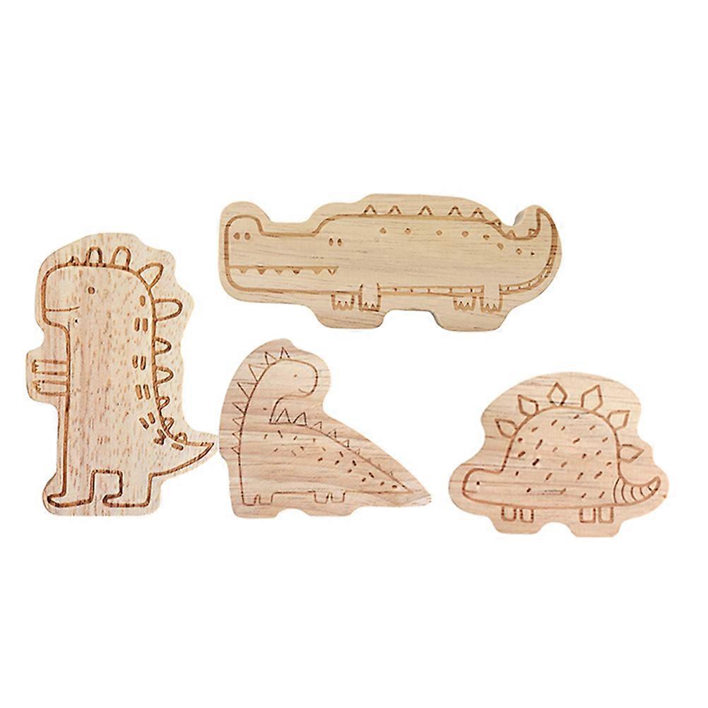 Wooden Wall Hooks Cartoon Dinosaur Hooks for Home Use 12Pcs
