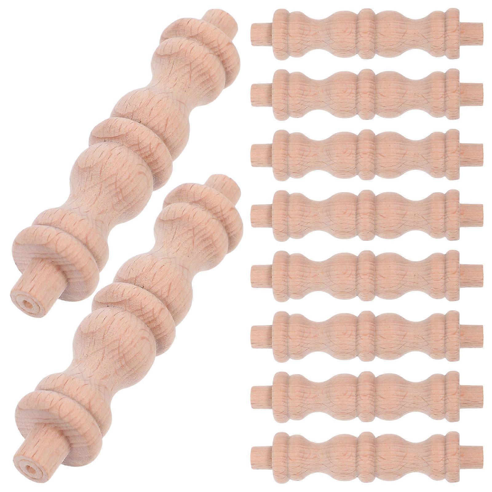 Wooden Baluster Spindles for European Style Decor 40Pcs Rustic Wood Columns