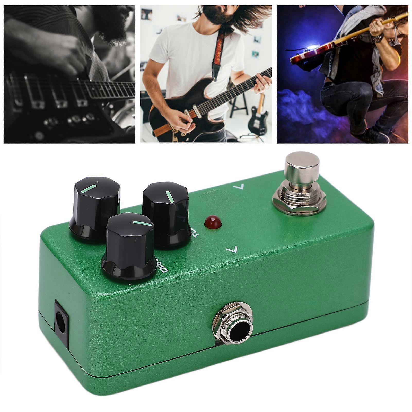 Overdrive Mini Guitar Effect Pedal Green Metal Adjustable Accessory