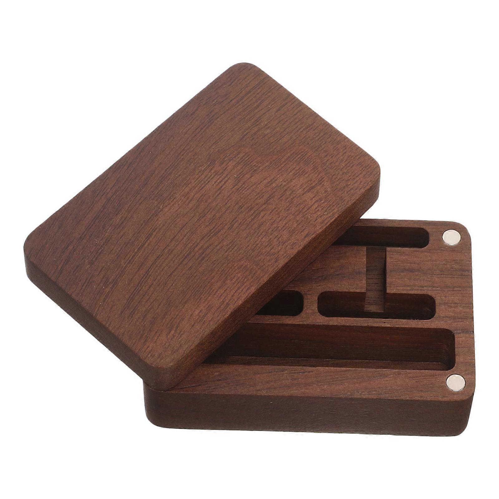 Wooden Cufflinks Display Case for Storage Use 5Pcs Coffee Men Gift Box