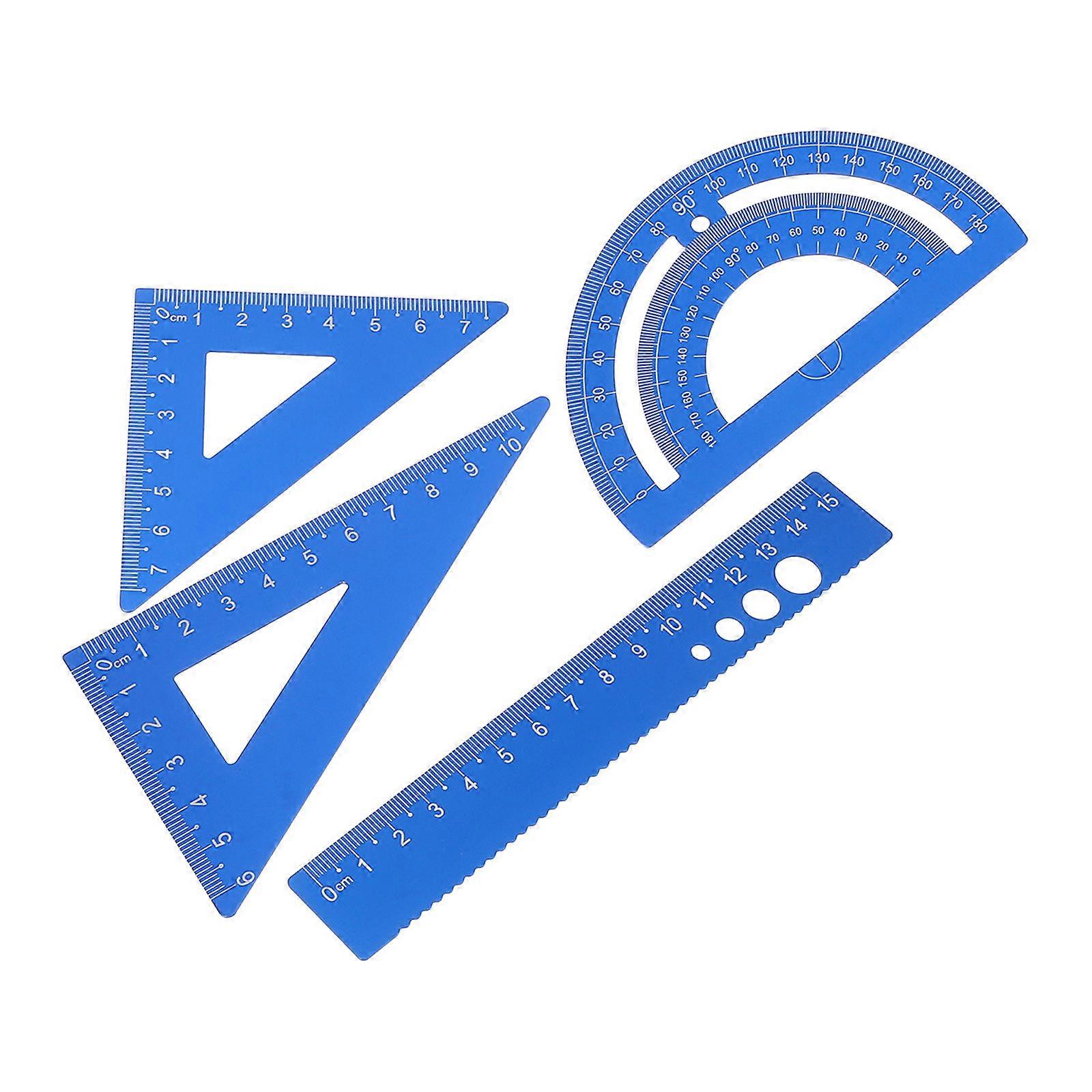 Protractor Angle Tool Aluminum Ruler Set for Accurate Drawing 1Set