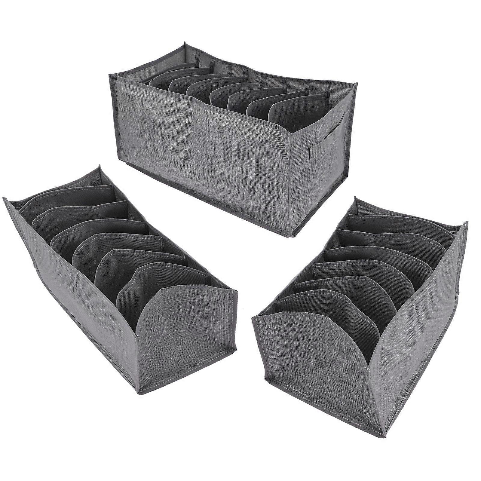 Fabric Jeans Drawer Organizer for Storage 3Pcs 7-Grid Clothes Organizer