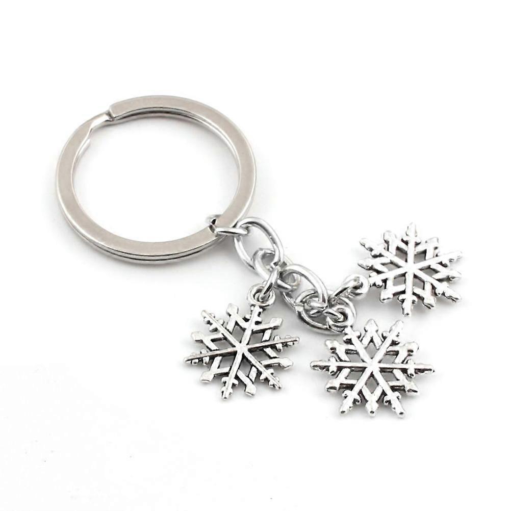 Snow Keychain Ornament Zinc Alloy Keychain for Decoration 3Pcs Kit