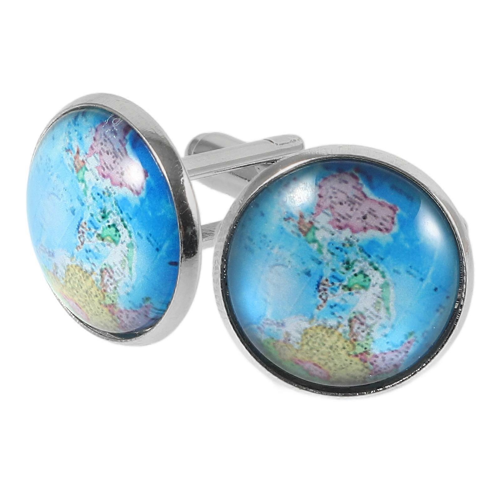 6Pcs Men Suit Cufflinks Metal Round Cuff Links for Men Assorted