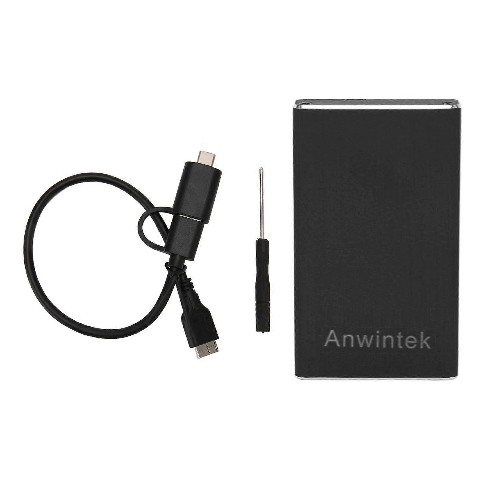 MSATA to USB 3.0 Enclosure 6Gbps UASP Plug and Play LED Indicator Micro USB to MSATA SSD Enclosure for Computer Black  (Not Inclube Hard Disk)