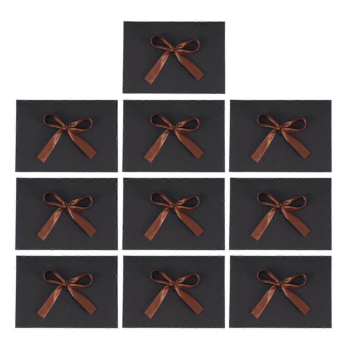 20Pcs Black Creative Bow Envelopes for Wedding Invitation Cards