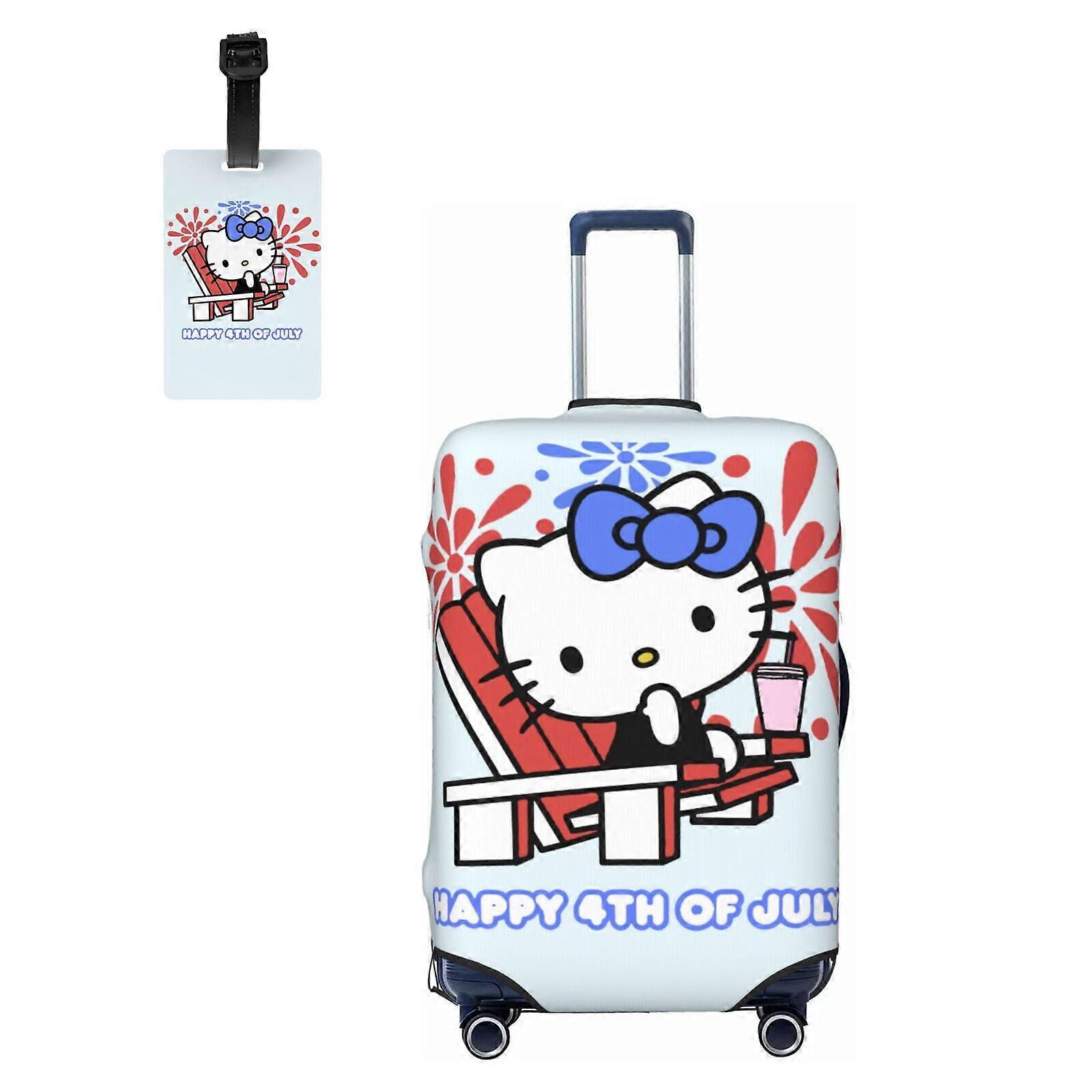 Hello Kitty Travel Suitcase Protective Cover, Fits 18"-21" Luggage, Washable Elastic Case with Concealed Zipper – Compatible with Standard Carry-On