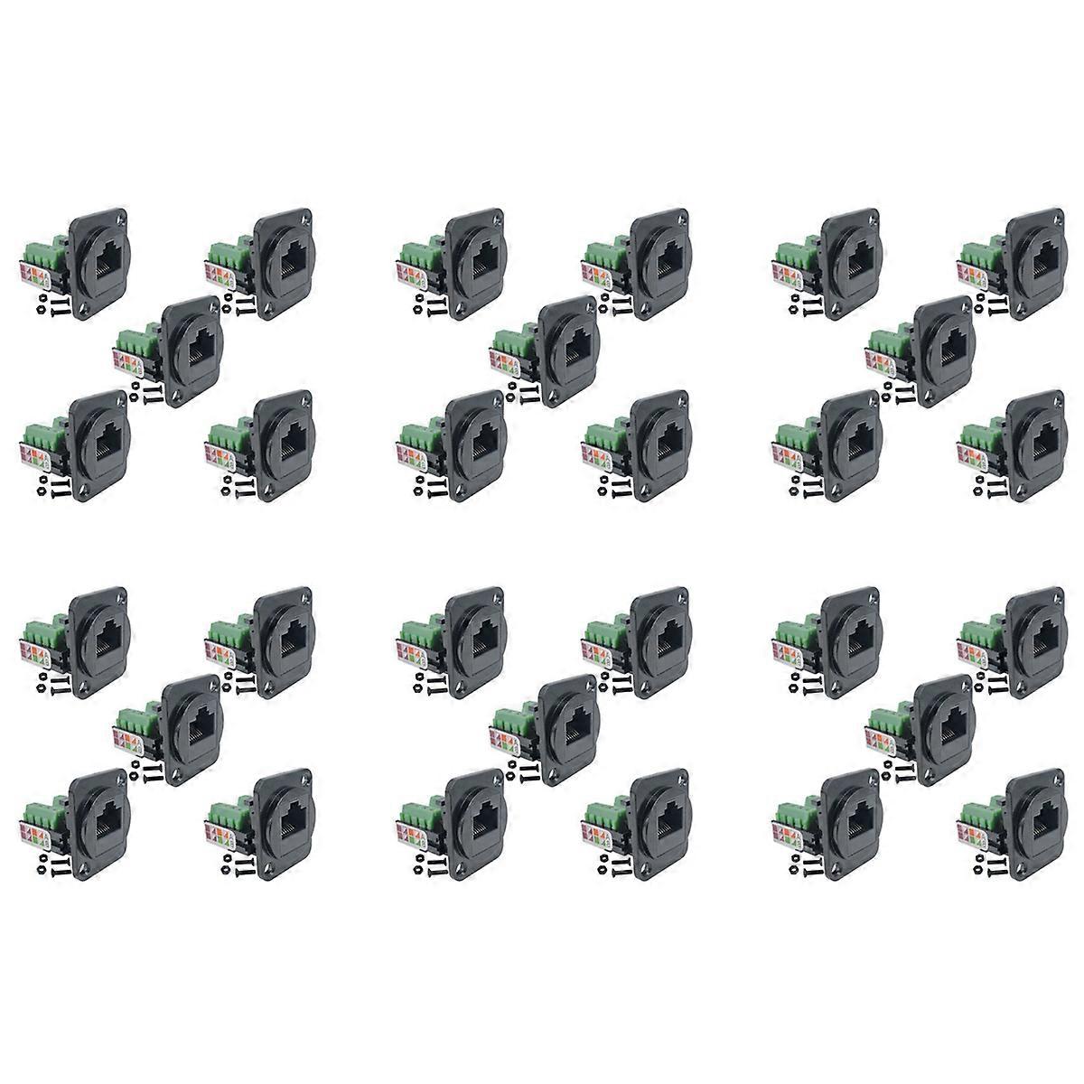 5PCS RJ45 Female Panel Mount Screw Terminal Adapter