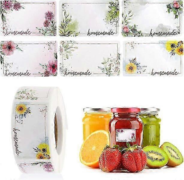 Jam bottle labels, 500 pieces, six patterns without residual glue